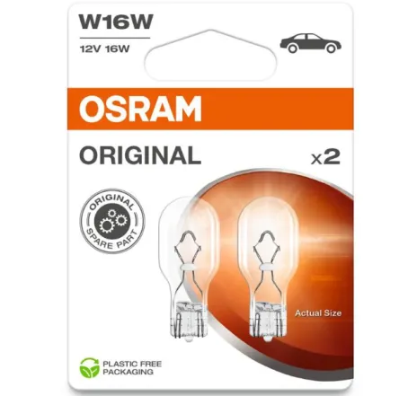 Set 2 becuri 12V W16W ORIGINAL BLISTER OSRAM