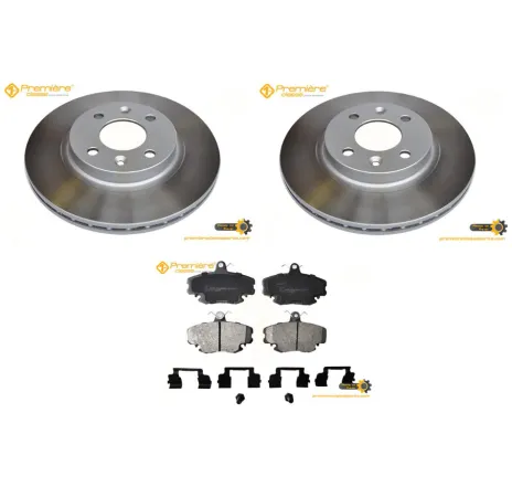 Pachet revizie frane Dacia Logan, discuri ventilate si placute frana, Producator Premiere Classe FDF.301| FPF.262 (984R | 192R)