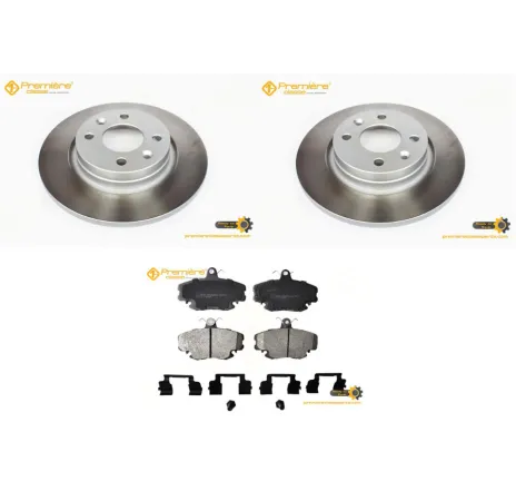 Pachet revizie frane Dacia Logan, discuri neventilate si placute frana, Producator Premiere Classe FDF.302 / FPF.262
