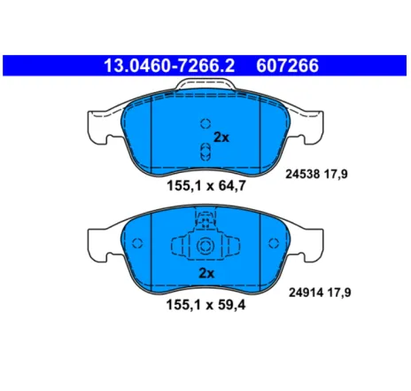 Set placute frana Dacia Duster 13.0460-7266.2 ATE (582R)
