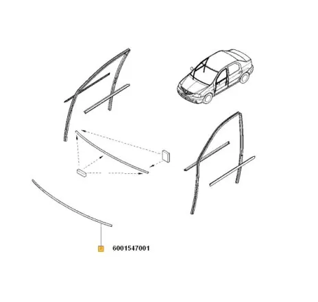 Cheder inferior parbriz Dacia Logan / Sandero 6001547001 Renault