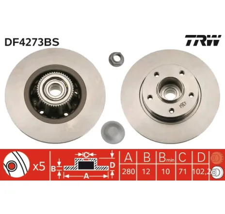 Disc frana DF4273BS TRW