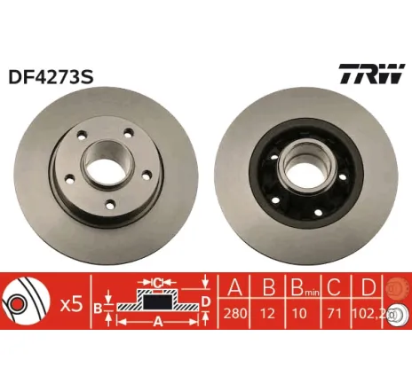 Disc frana DF4273S TRW