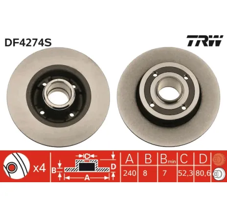 Disc frana DF4274S TRW