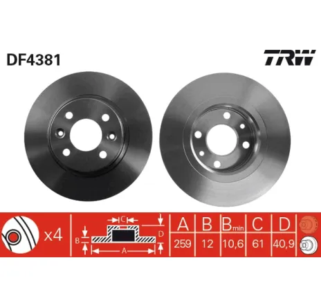 Disc frana DF4381 TRW