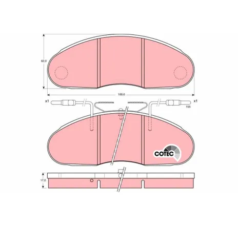 Set placute frana,frana disc GDB1077 TRW