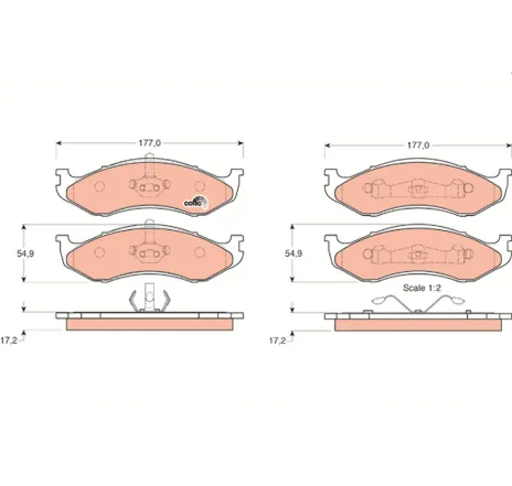 Set placute frana,frana disc GDB1153 TRW