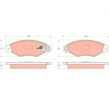 Set placute frana,frana disc GDB1321 TRW