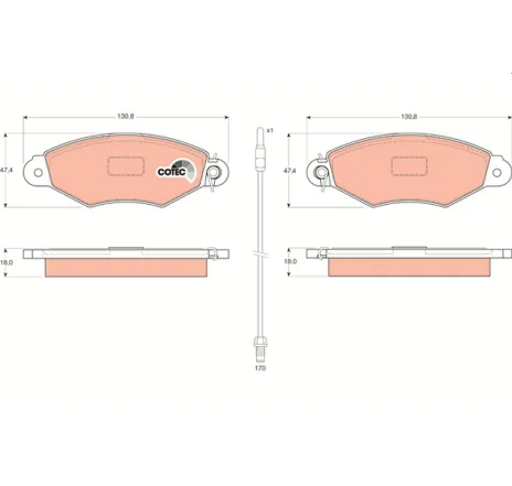 Set placute frana,frana disc GDB1402 TRW