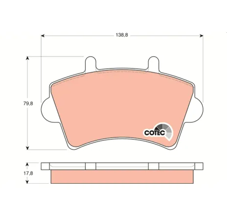 Set placute frana,frana disc GDB1442 TRW