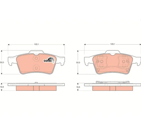 Set placute frana,frana disc GDB1469 TRW