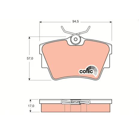 Set placute frana,frana disc GDB1479 TRW