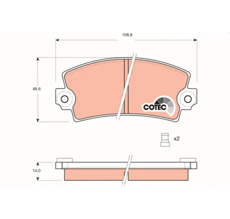 Set placute frana,frana disc GDB148 TRW