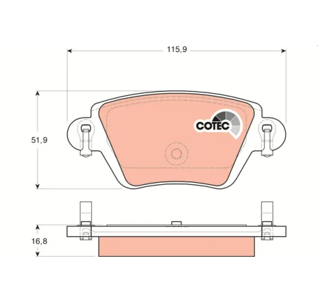 Set placute frana,frana disc GDB1525 TRW