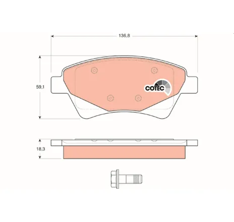 Set placute frana,frana disc GDB1597 TRW