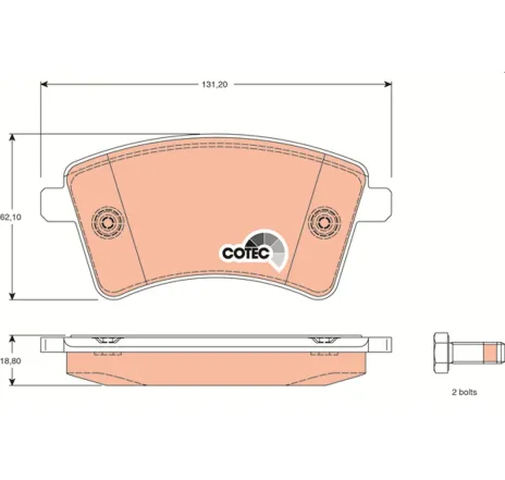 Set placute frana,frana disc GDB1785 TRW