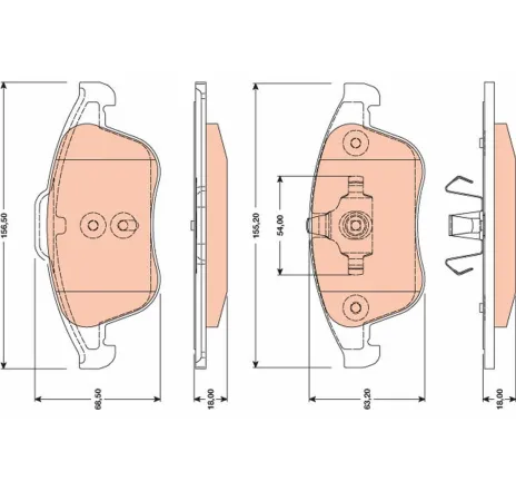 Set placute frana,frana disc GDB1788 TRW