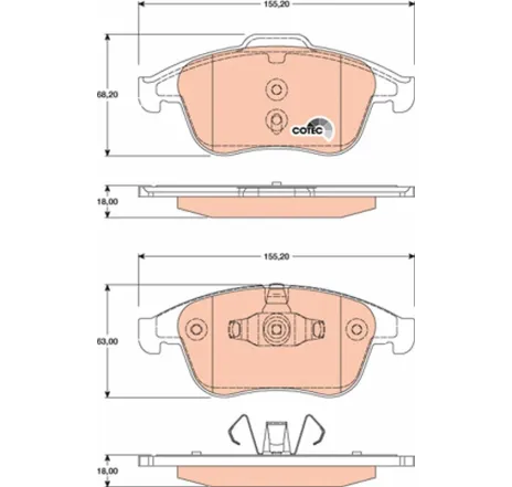 Set placute frana,frana disc GDB1790 TRW