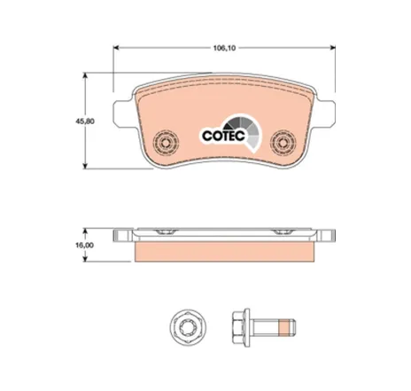 Set placute frana,frana disc GDB1791 TRW