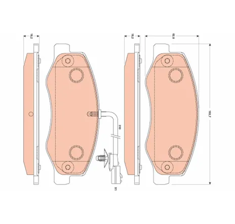 Set placute frana,frana disc GDB1885 TRW