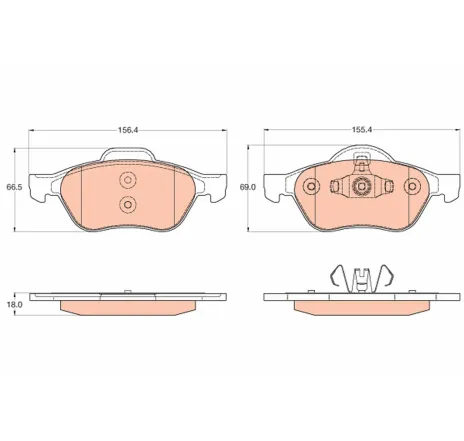 Set placute frana,frana disc GDB2053 TRW