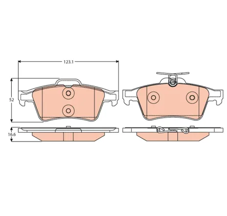 Set placute frana,frana disc GDB2086 TRW