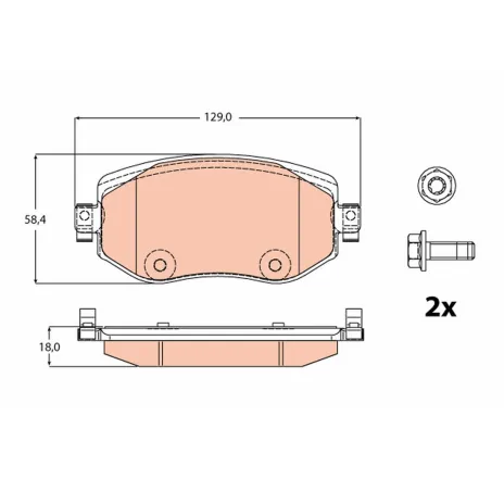 Set placute frana,frana disc GDB2175 TRW
