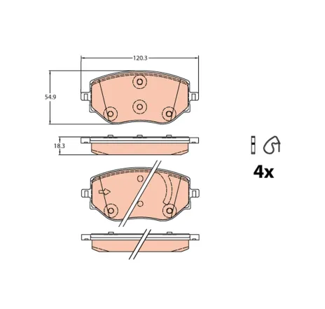 Set placute frana,frana disc GDB2324 TRW