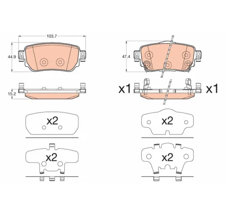 Set placute frana,frana disc GDB3617 TRW