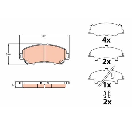 Set placute frana,frana disc GDB3648 TRW
