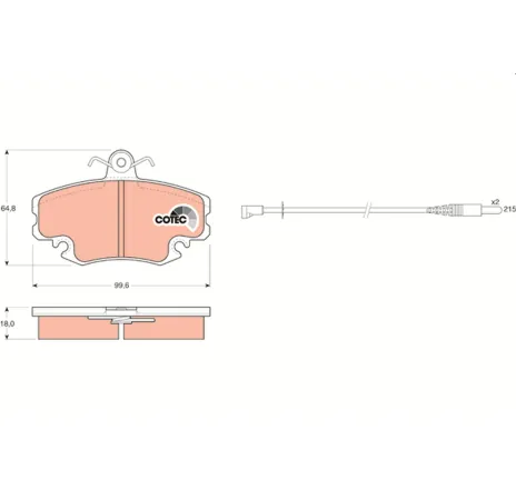 Set placute frana,frana disc GDB400 TRW