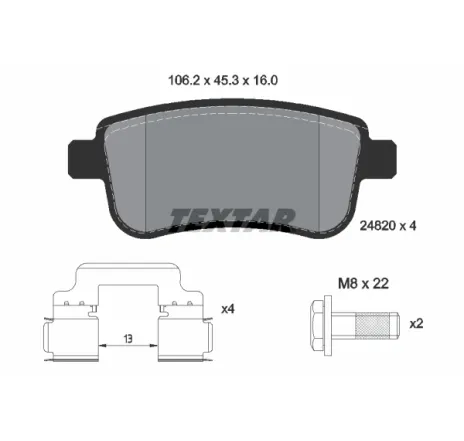 Set placute frana,frana disc 2482001 TEXTAR