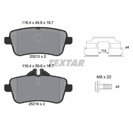 Set placute frana,frana disc 2521502 TEXTAR