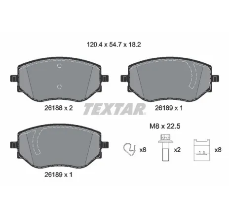 Set placute frana,frana disc 2618801 TEXTAR