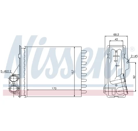 Schimbator caldura, incalzire habitaclu 76512 NISSENS
