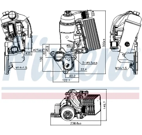 Radiator ulei, ulei motor 90953 NISSENS