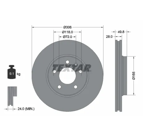 Disc frana 92116005 TEXTAR