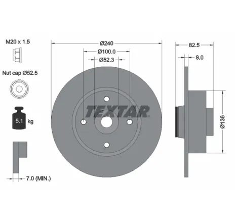 Disc frana 92154403 TEXTAR