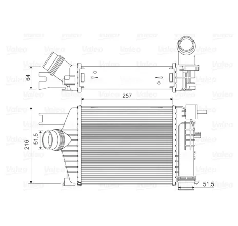 Intercooler, compresor 818343 VALEO