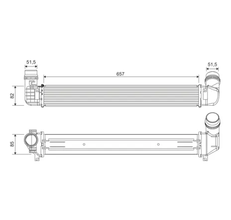 Intercooler, compresor 818389 VALEO