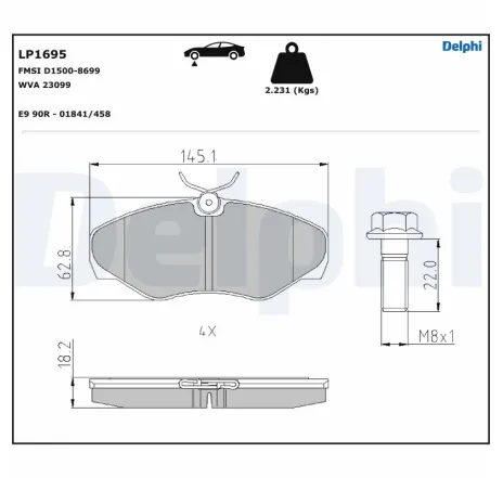 Set placute frana,frana disc LP1695 DELPHI