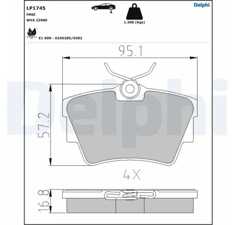 Set placute frana,frana disc LP1745 DELPHI