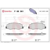 set placute frana,frana disc P 68 061 BREMBO