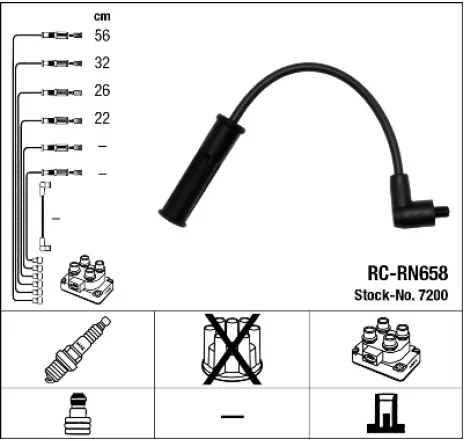 Set cablaj aprinder 7200 NGK
