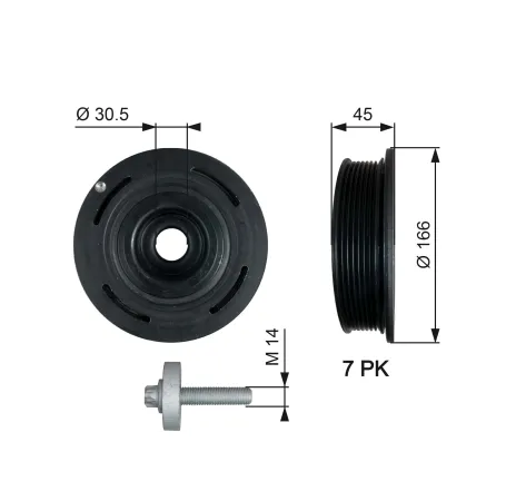 Fulie curea, arbore cotit TVD1054A GATES