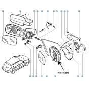 Corp oglinda electrica dreapta cu incalzire fara sticla/capac Renault Megane ii 7701068375
