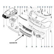 Grila centrala bara fata Renault Clio III 622546373R