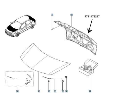Usa portbagaj Renault Clio iii 7751478297