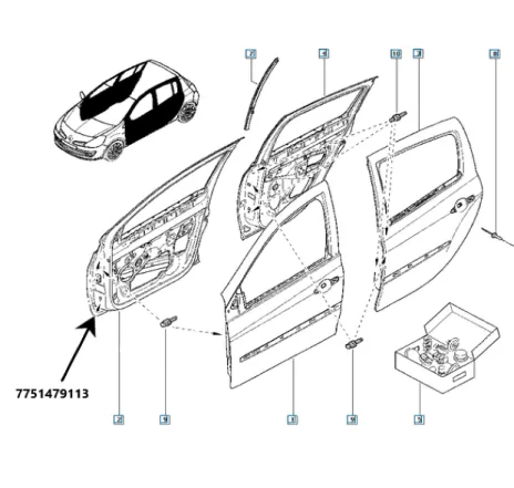 Usa fata dreapta Clio iii Renault 7751479113