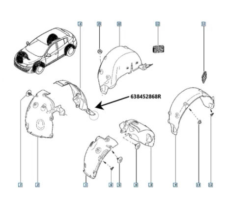 Carenaj fata dreapta Renault 638452868r